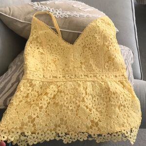 Yellow lace tank